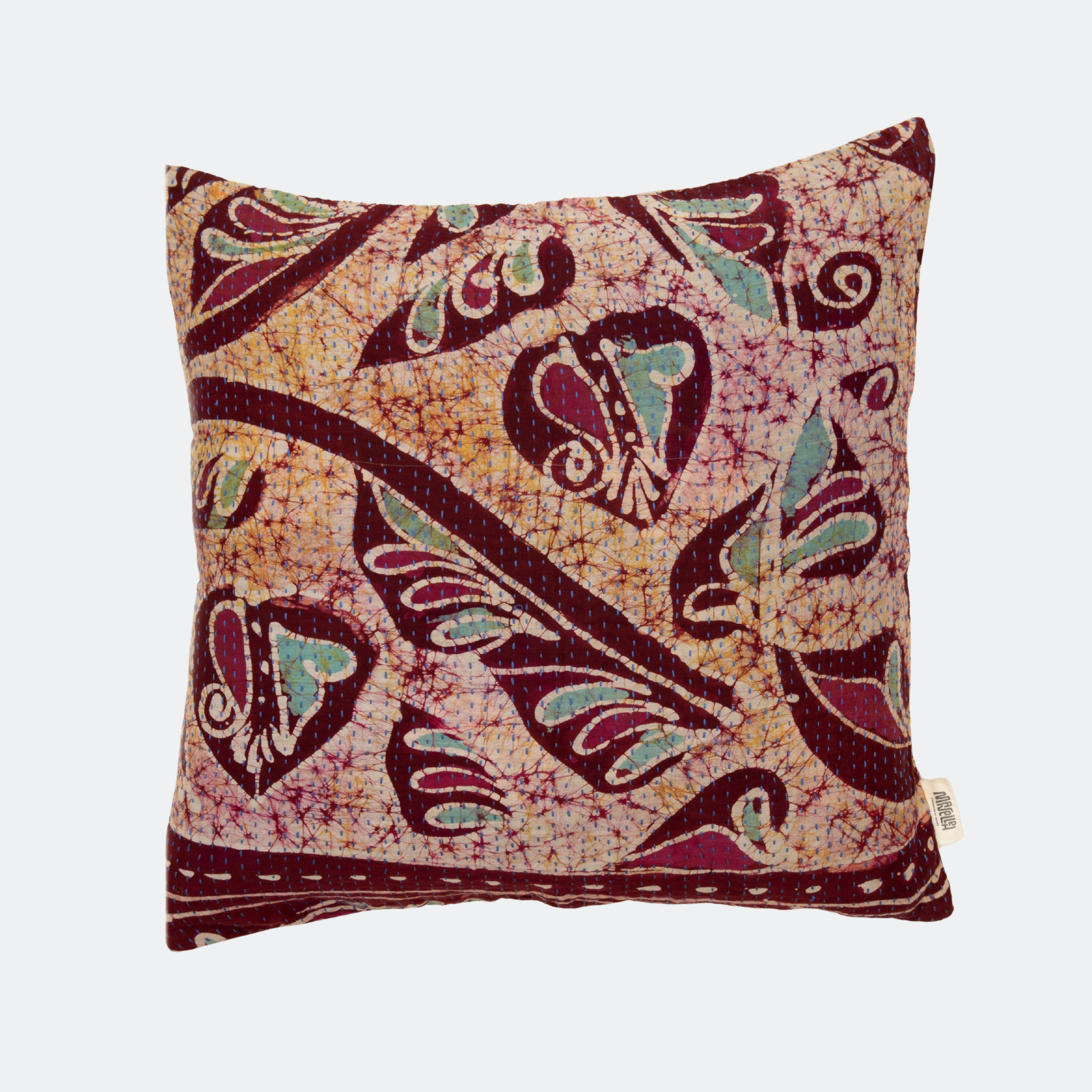 Unika kantha sari bomuldspude 50 x 50