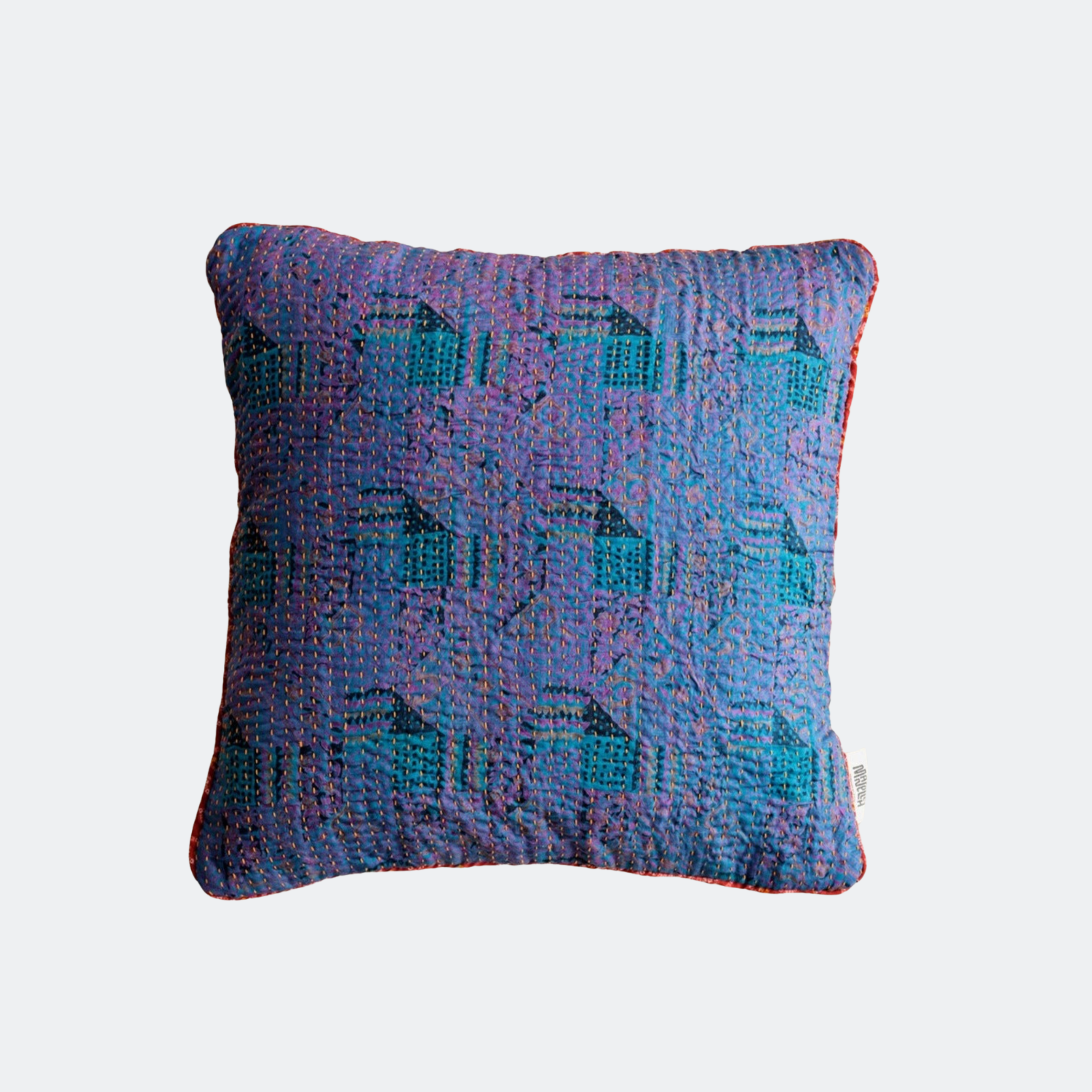 Unika kantha sari silkepude 40 x 40 cm