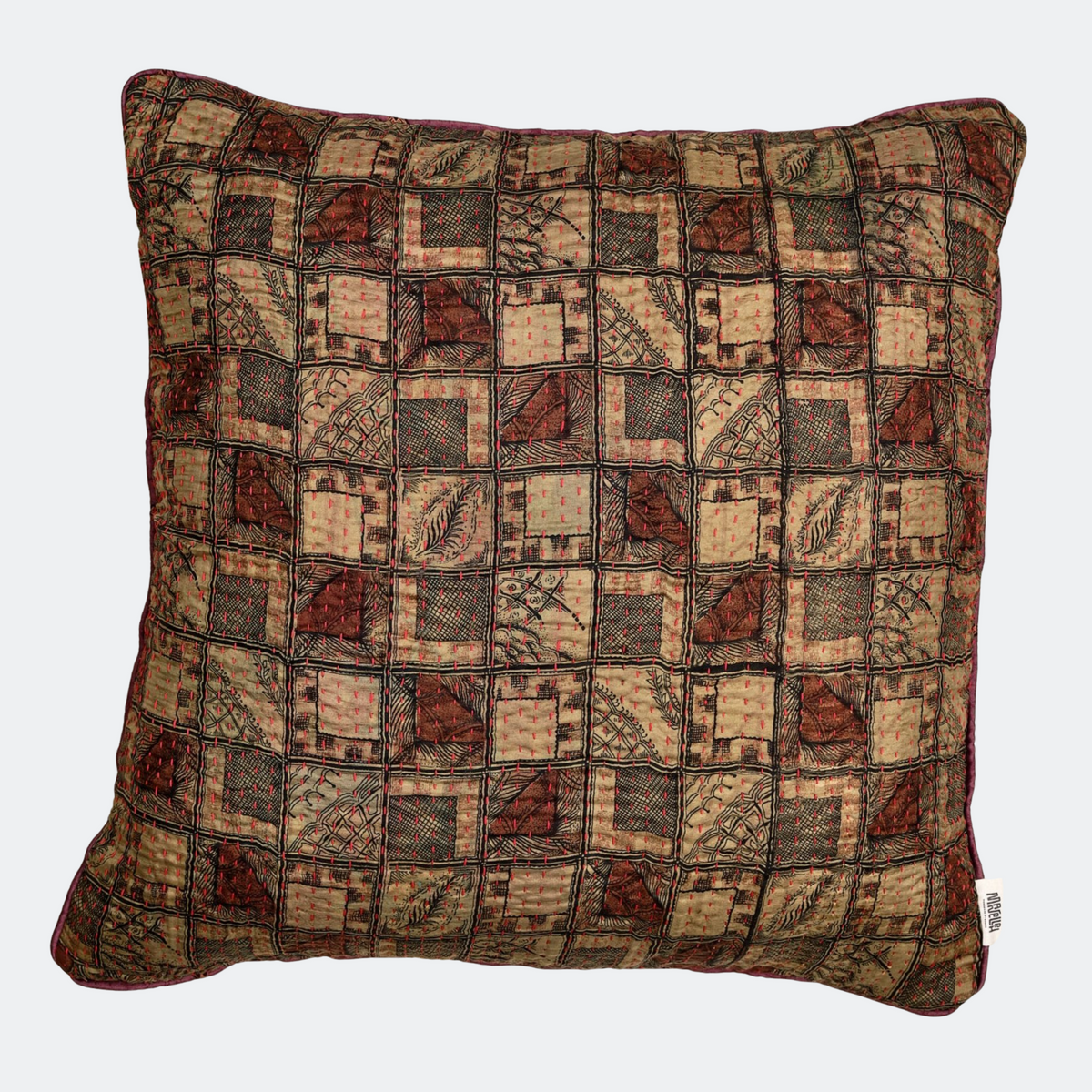 Unika kantha sari silkepude 60 x 60 cm