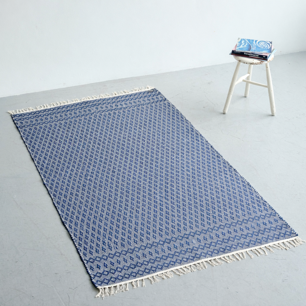 Gulvtæppe 120 x 210 cm (blå jute)