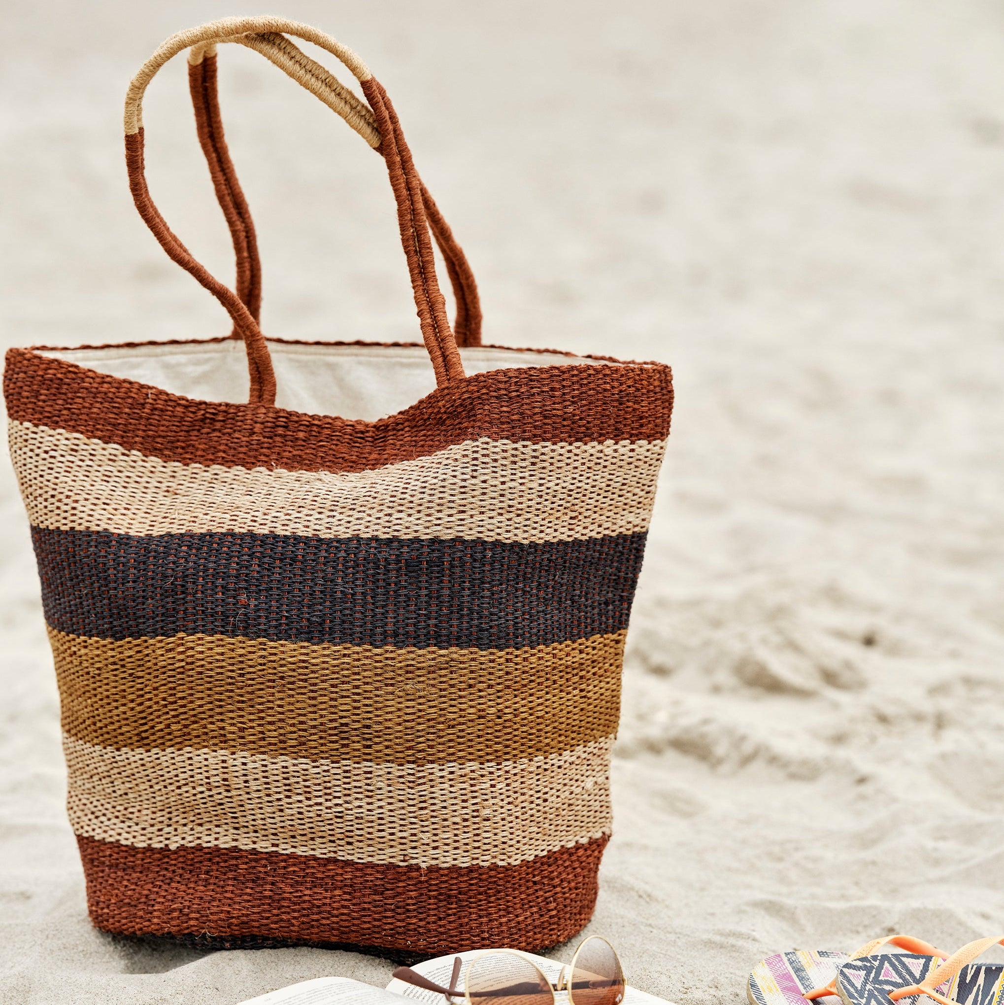 Weekend bag (multi-colored striped)