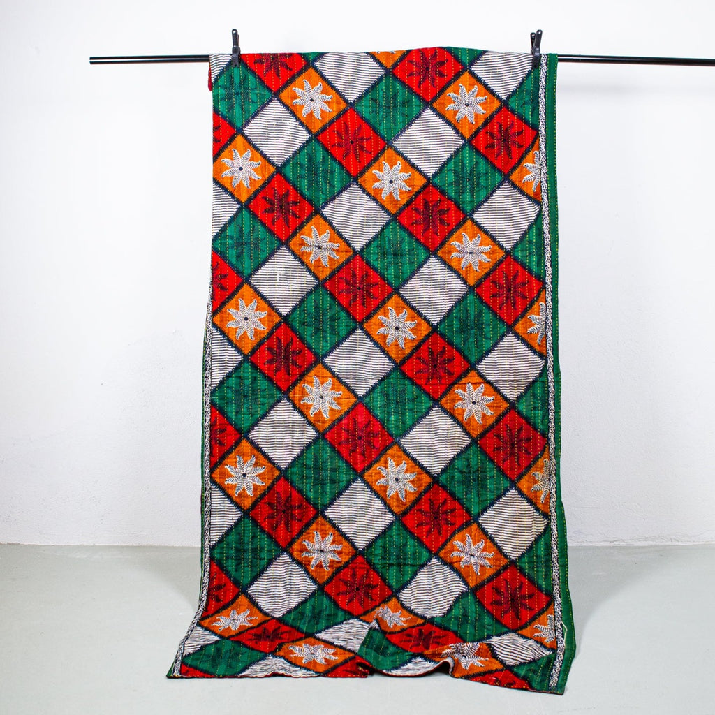 Unique sari kantha blanket 100 x 200 cm