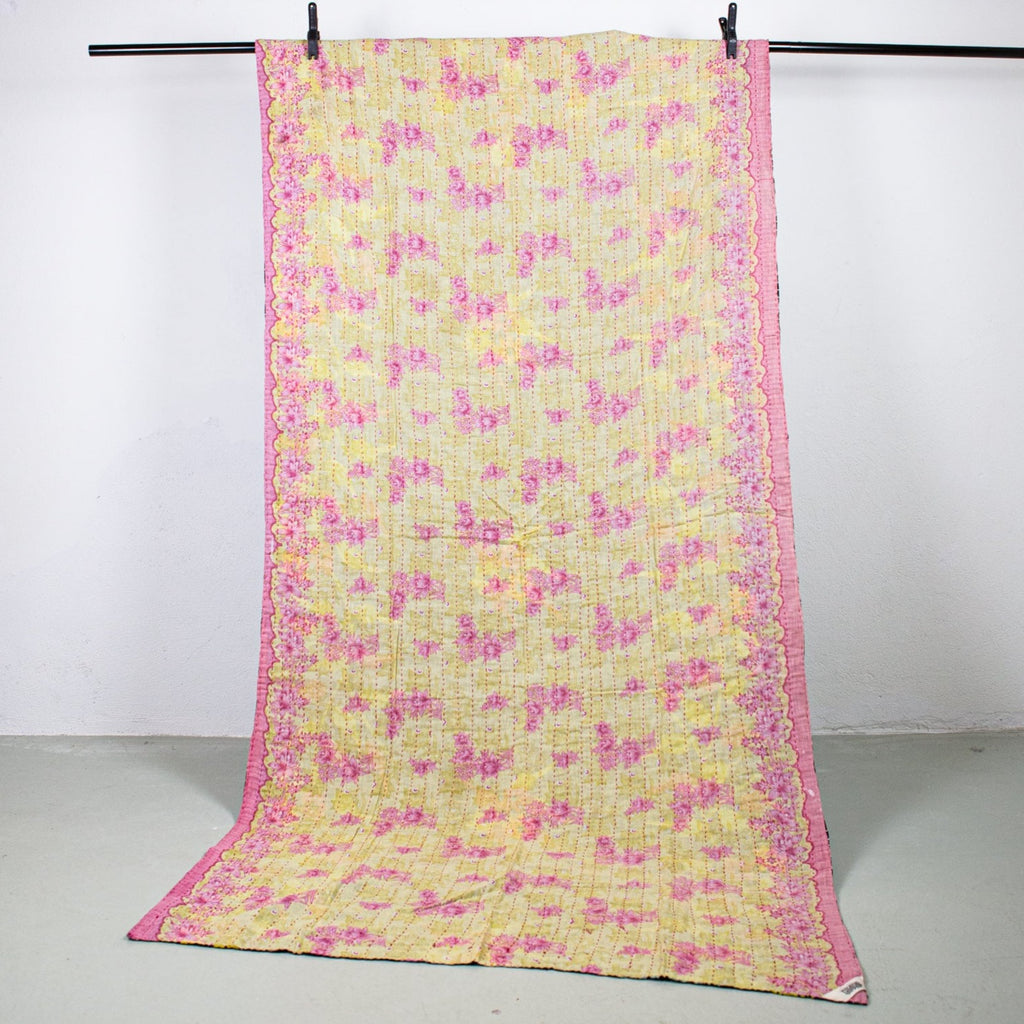 Unique sari kantha blanket 100 x 200 cm