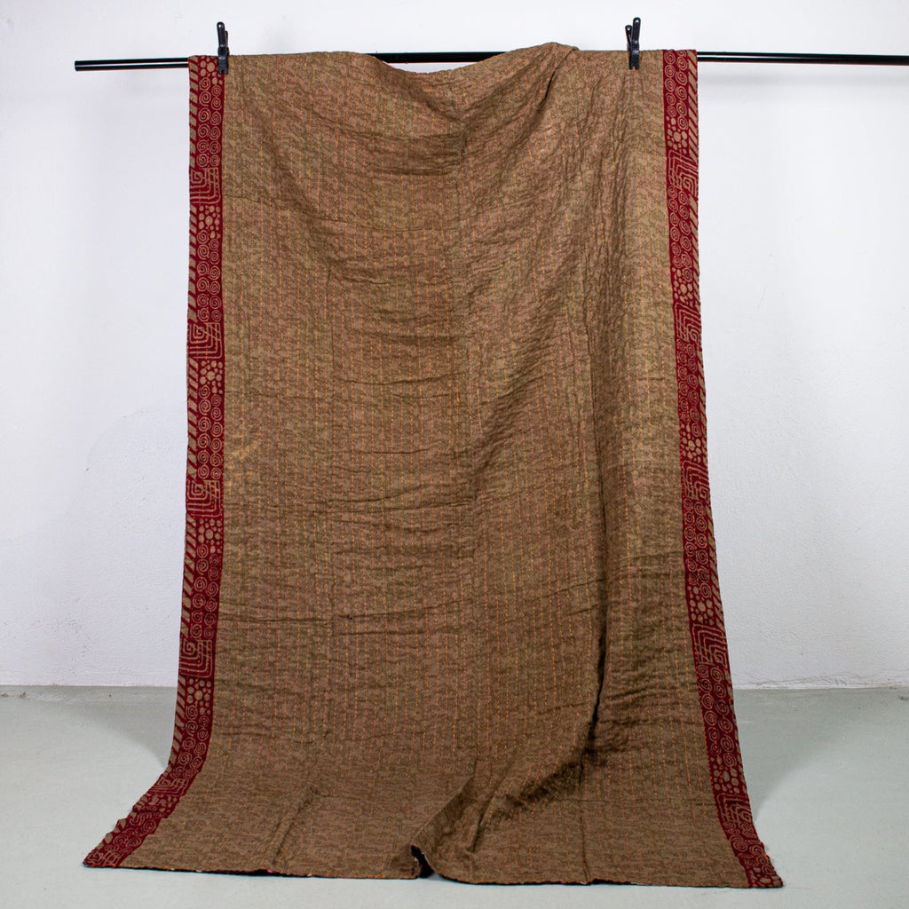 Unique sari kantha blanket 120 x 200 cm
