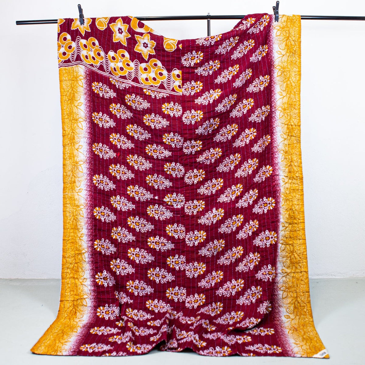 Unika sari kantha tæppe 140 x 200 cm