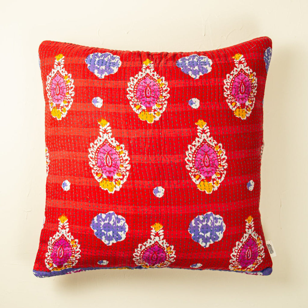 Unique kantha sari cotton pillow 60 x 60