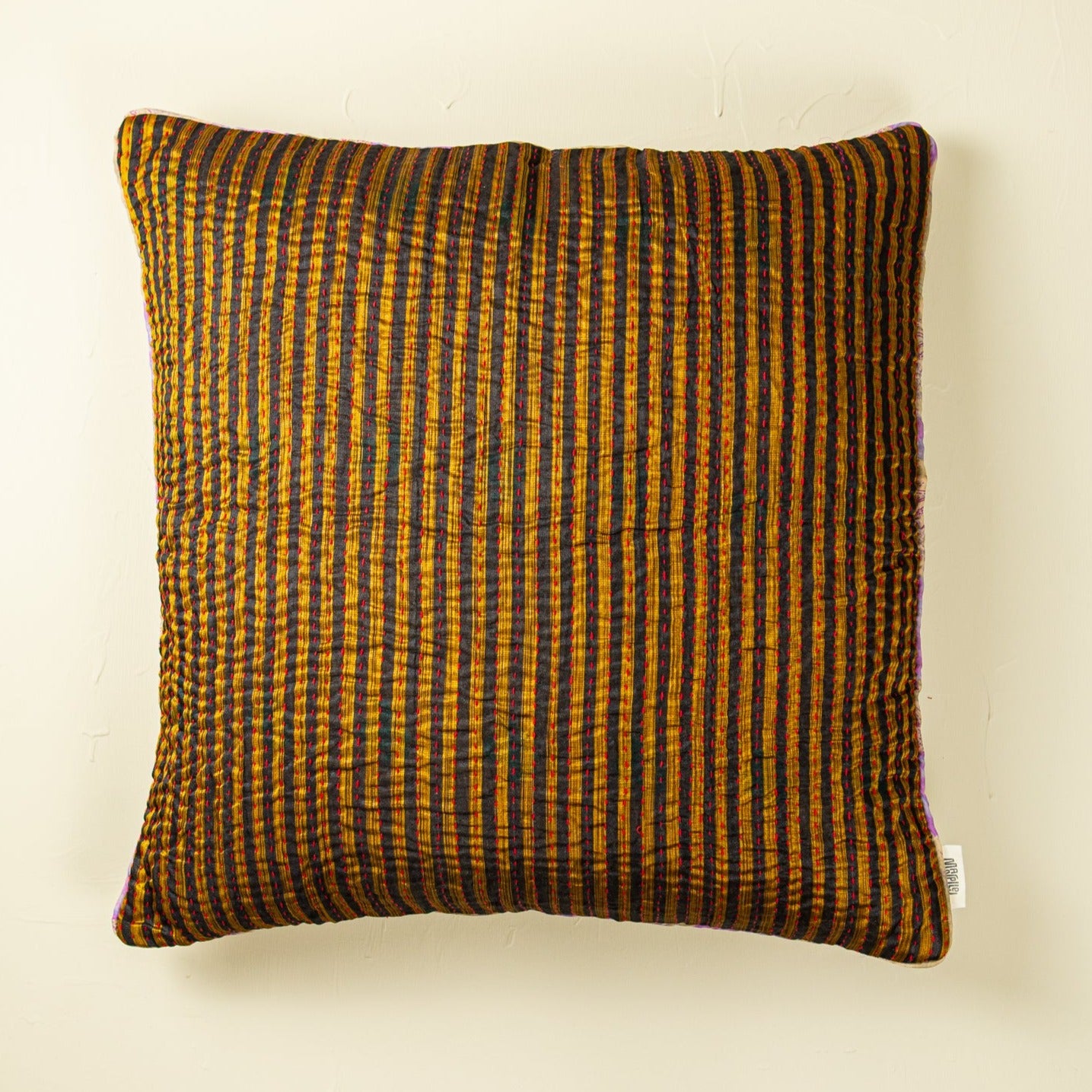 Unique kantha sari silk pillow 60 x 60 cm