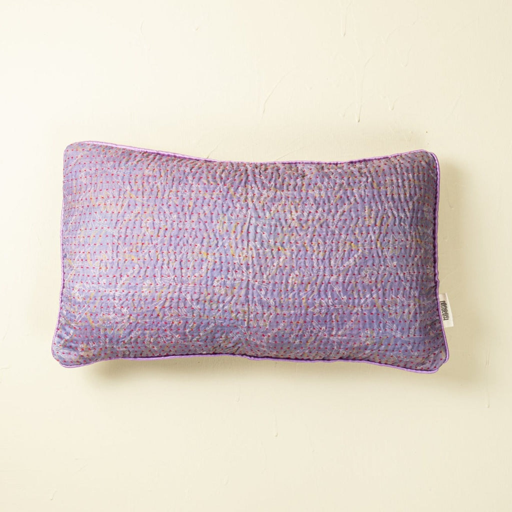 Unique kantha sari silk pillow 30 x 50 cm