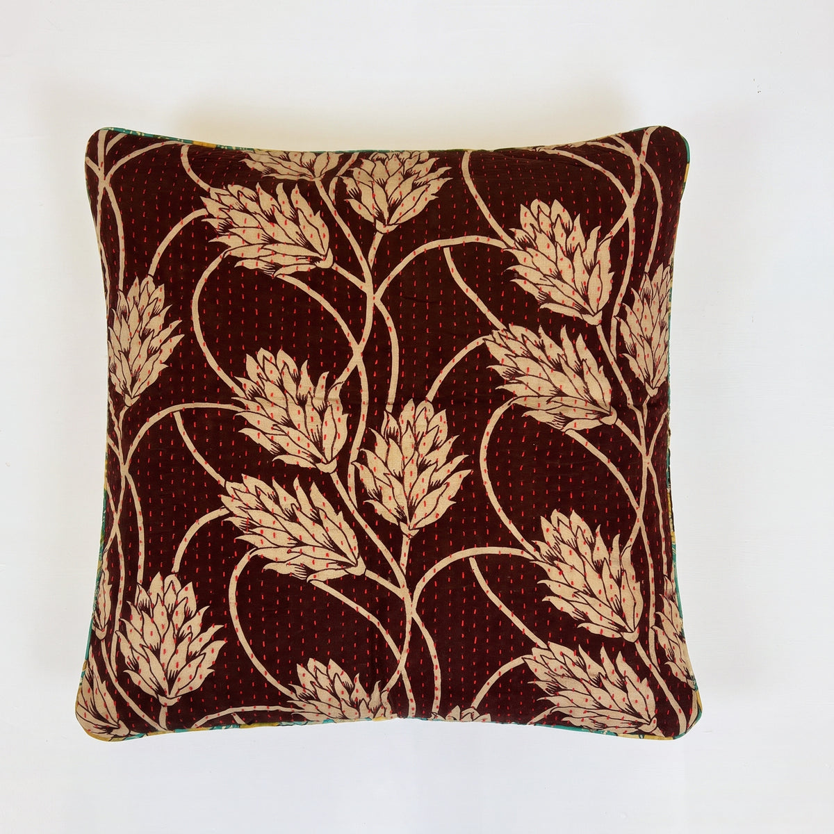 Unika kantha sari bomuldspude 50 x 50