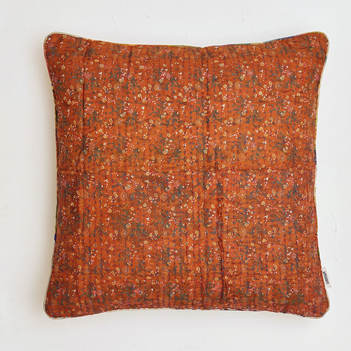 Unika kantha sari silkepude 60 x 60 cm