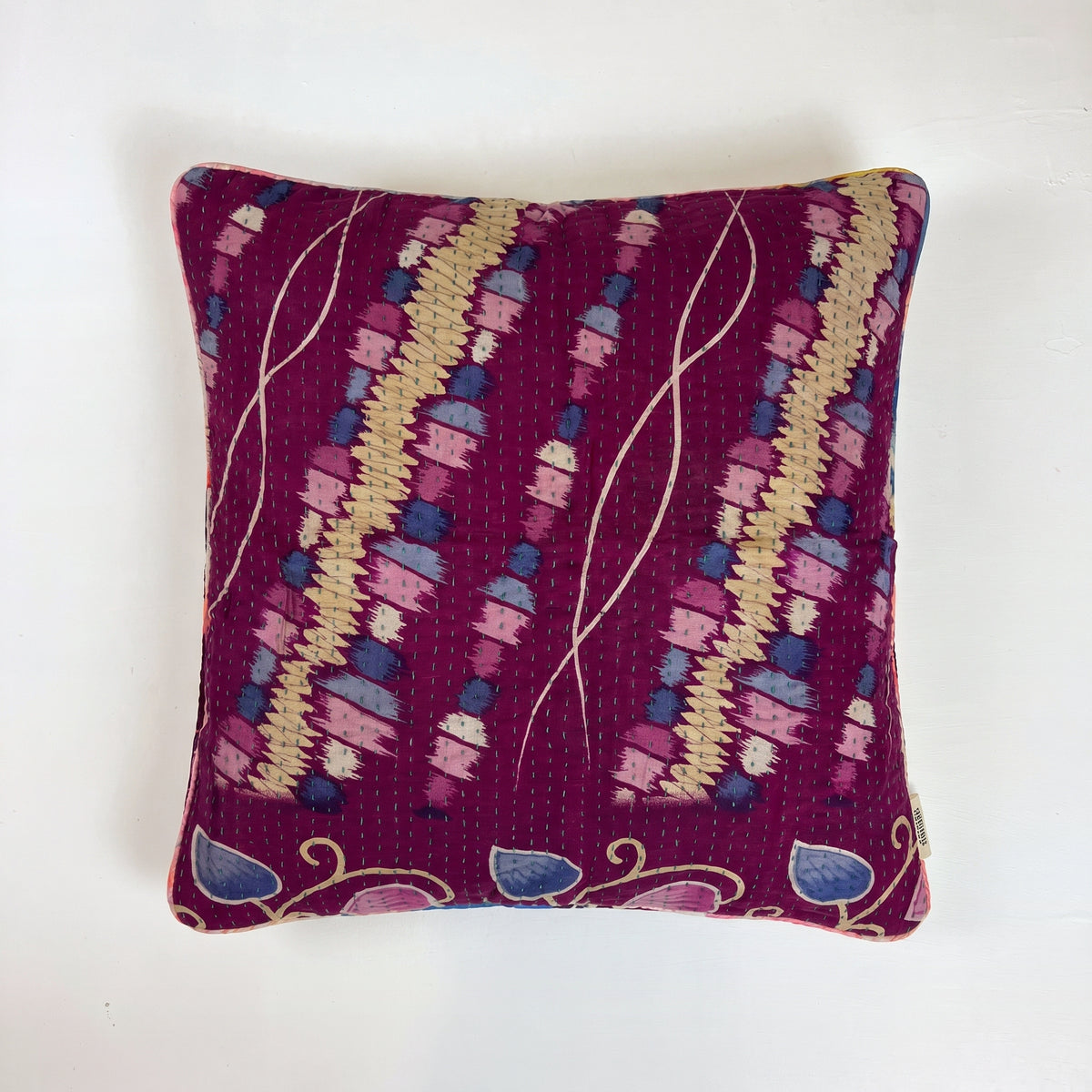 Unika kantha sari bomuldspude 50 x 50