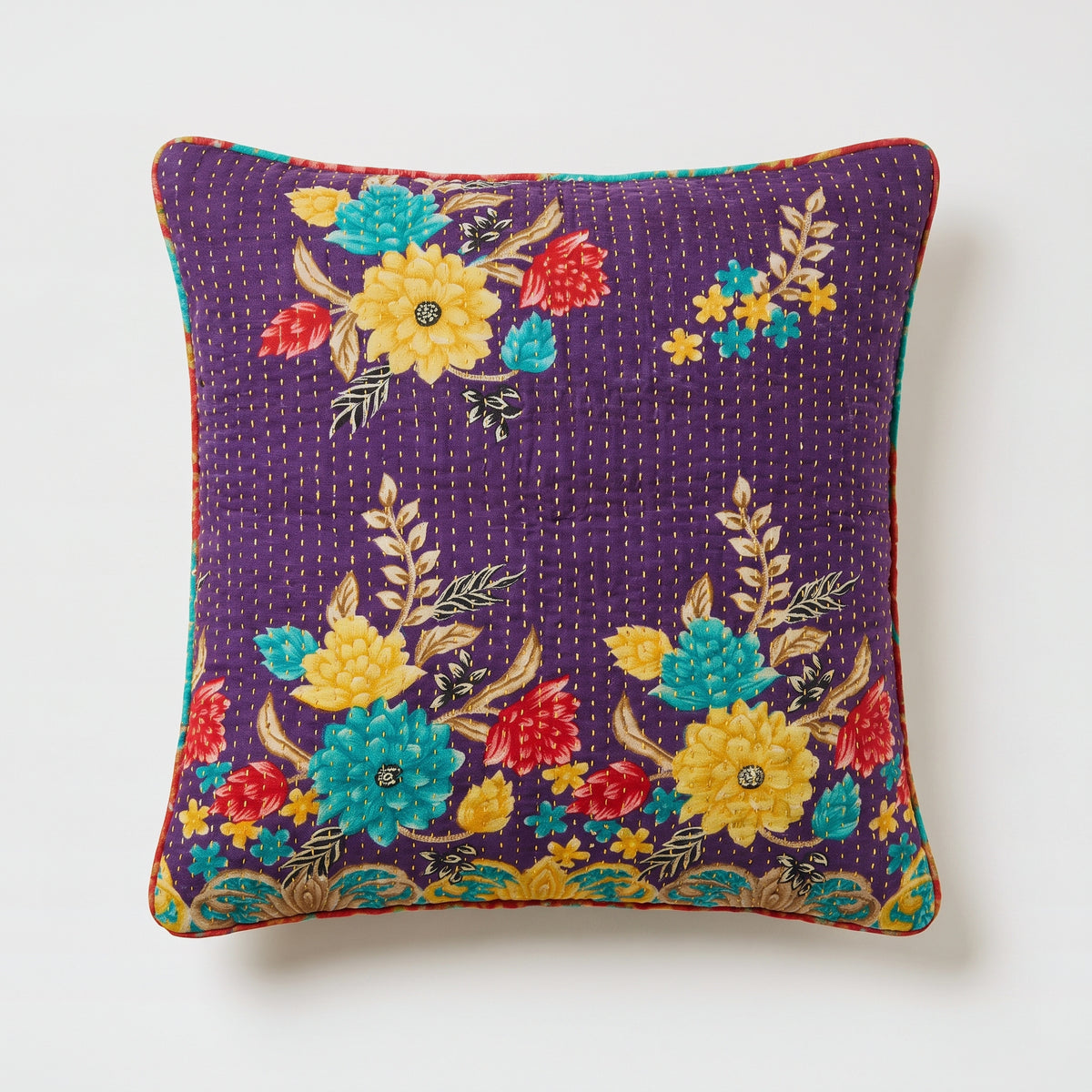 Unika kantha sari bomuldspude 50 x 50