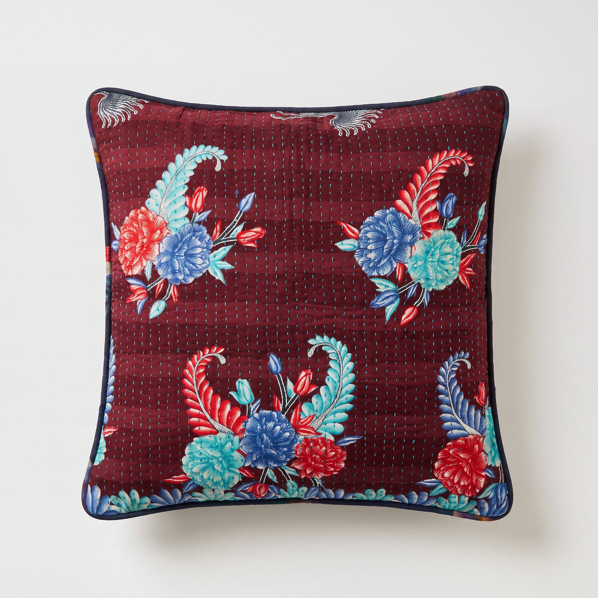 Unika kantha sari bomuldspude 50 x 50