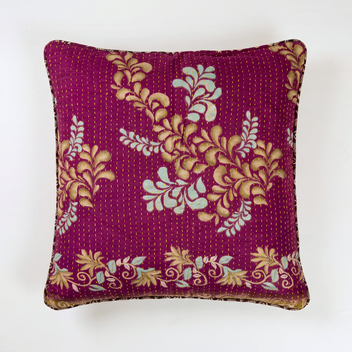 Unika kantha sari bomuldspude 50 x 50