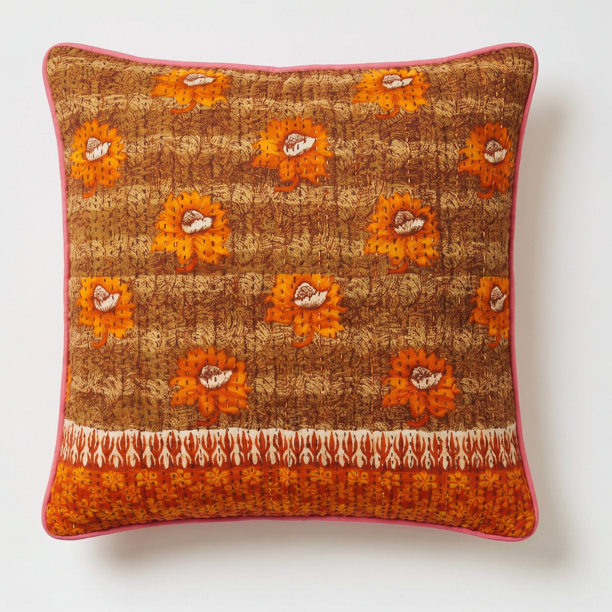 Unika kantha sari bomuldspude 60 x 60