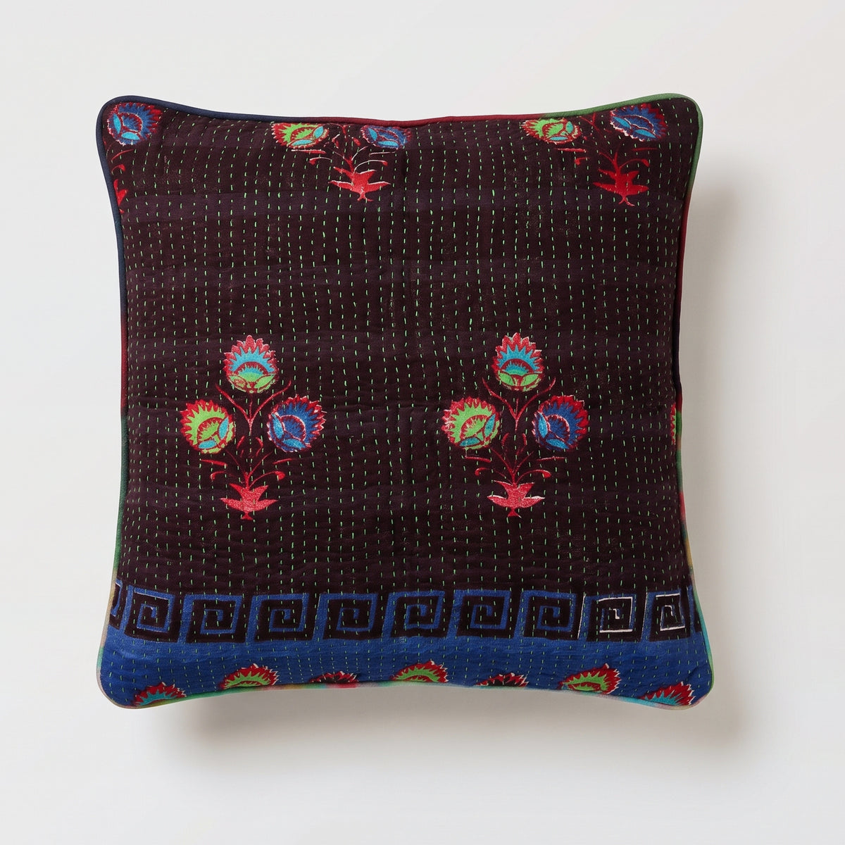 Unika kantha sari bomuldspude 50 x 50