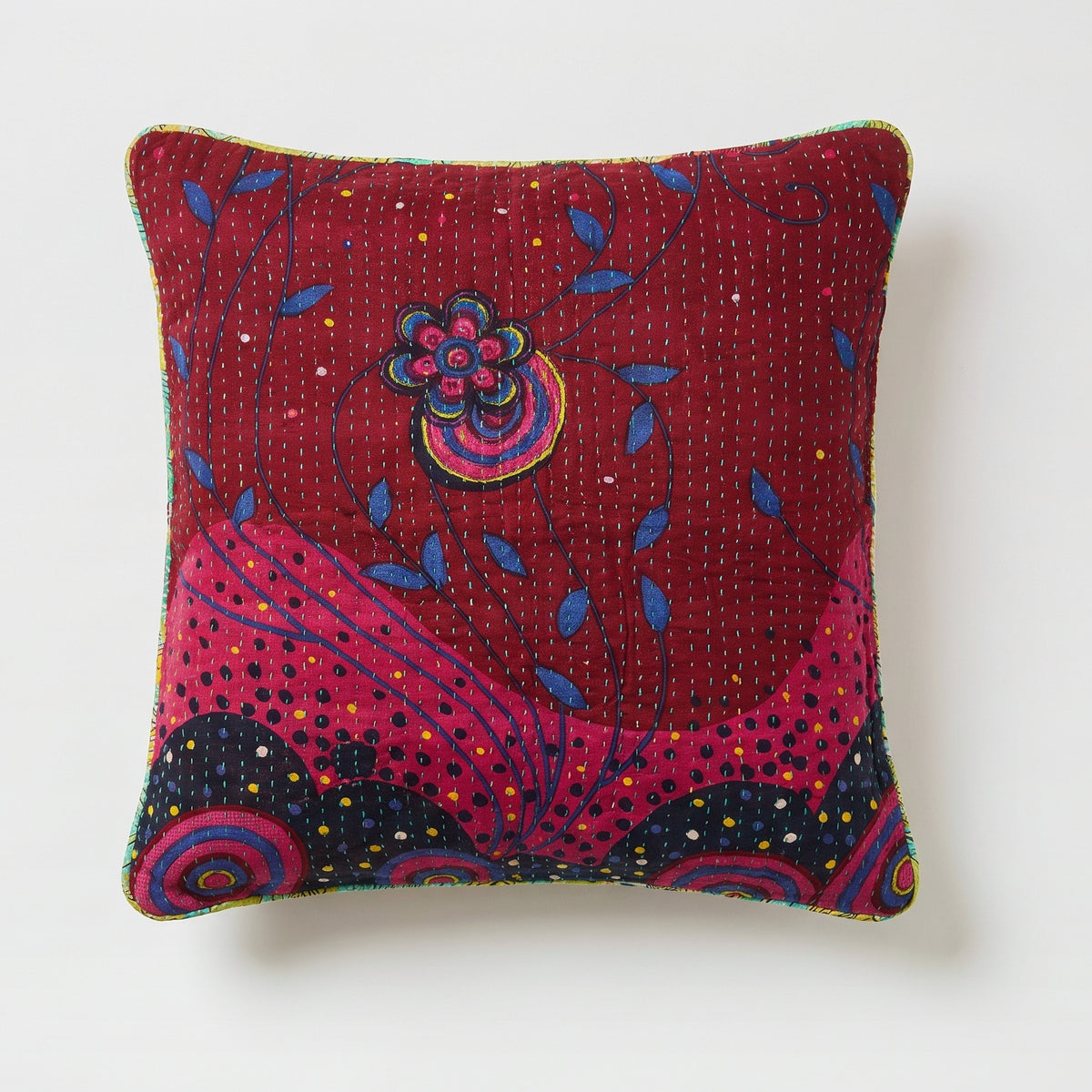 Unika kantha sari bomuldspude 50 x 50