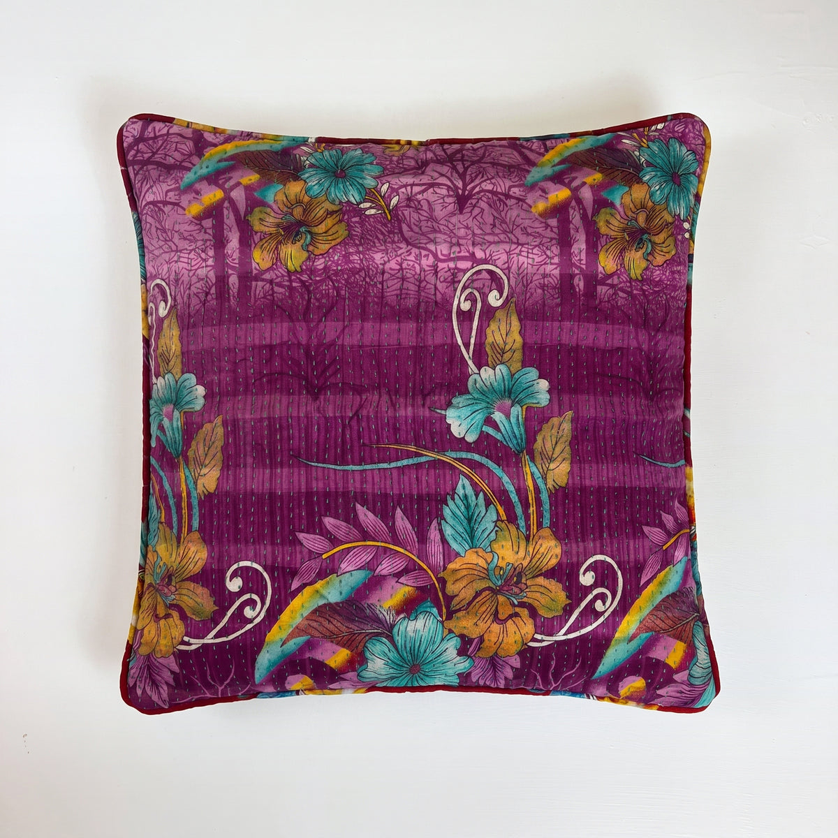 Unika kantha sari bomuldspude 50 x 50
