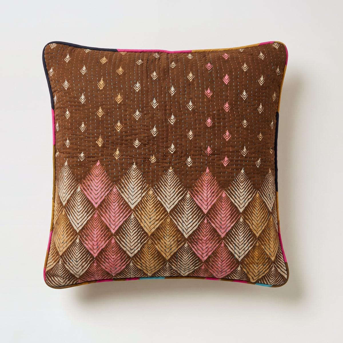 Unika kantha sari bomuldspude 50 x 50