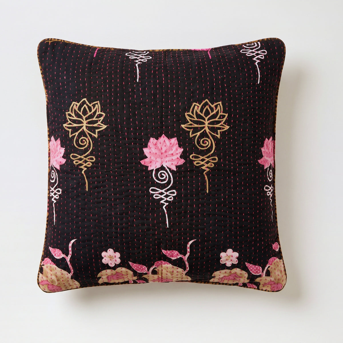 Unika kantha sari bomuldspude 50 x 50