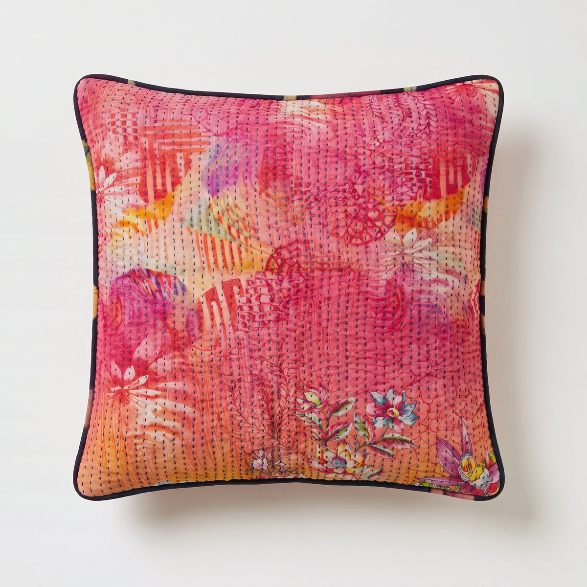 Unika kantha sari bomuldspude 50 x 50