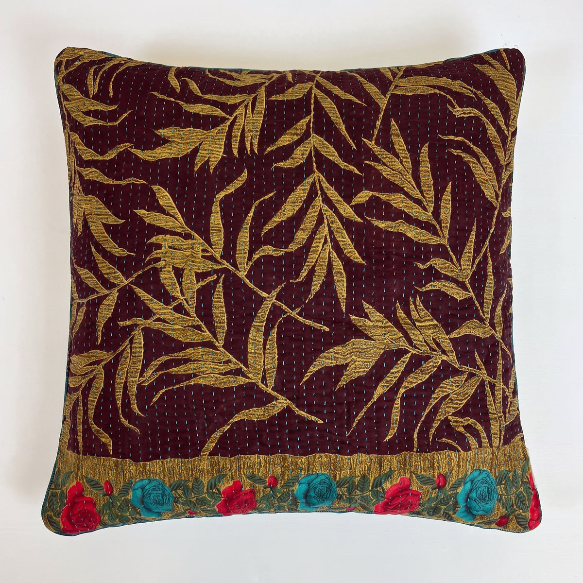 Unika kantha sari silkepude 60 x 60 cm