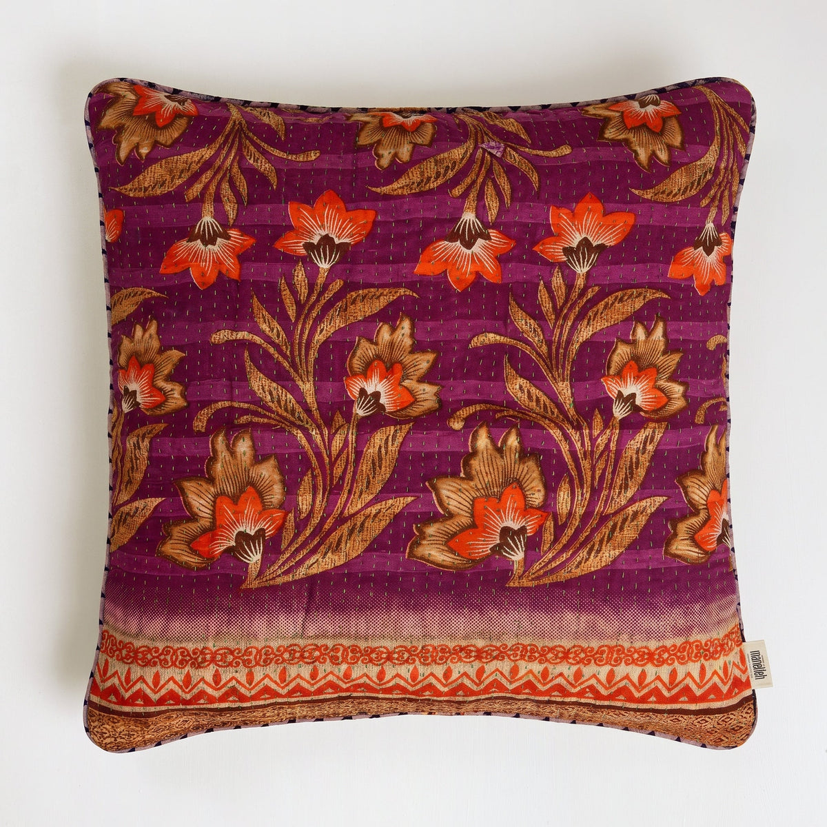 Unika kantha sari bomuldspude 60 x 60