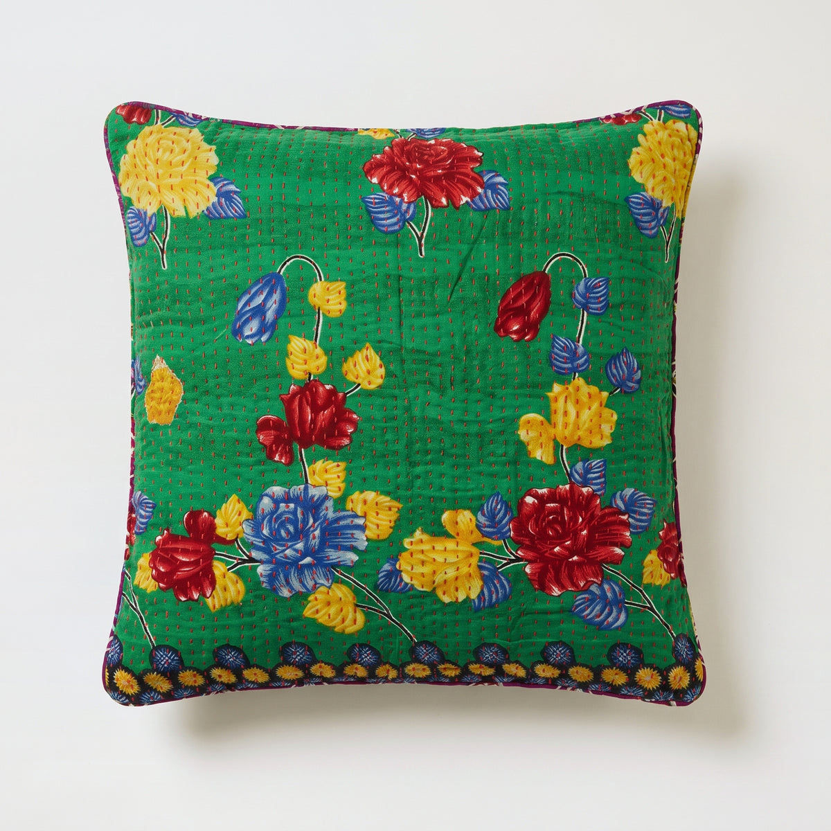 Unique kantha sari cotton cushion 50 x 50