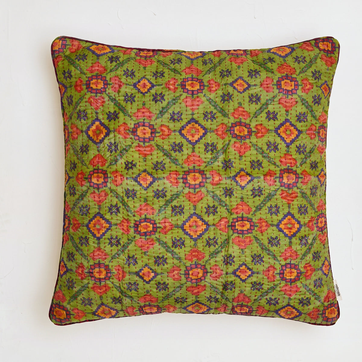 Unika kantha sari silkepude 60 x 60 cm