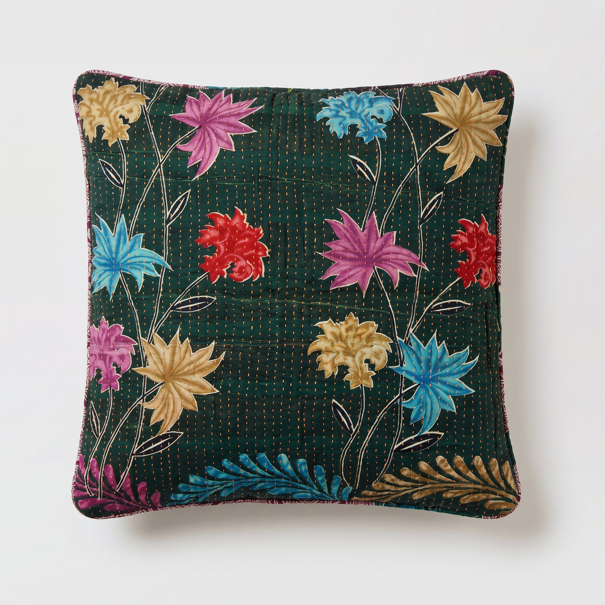 Unique kantha sari cotton cushion 50 x 50