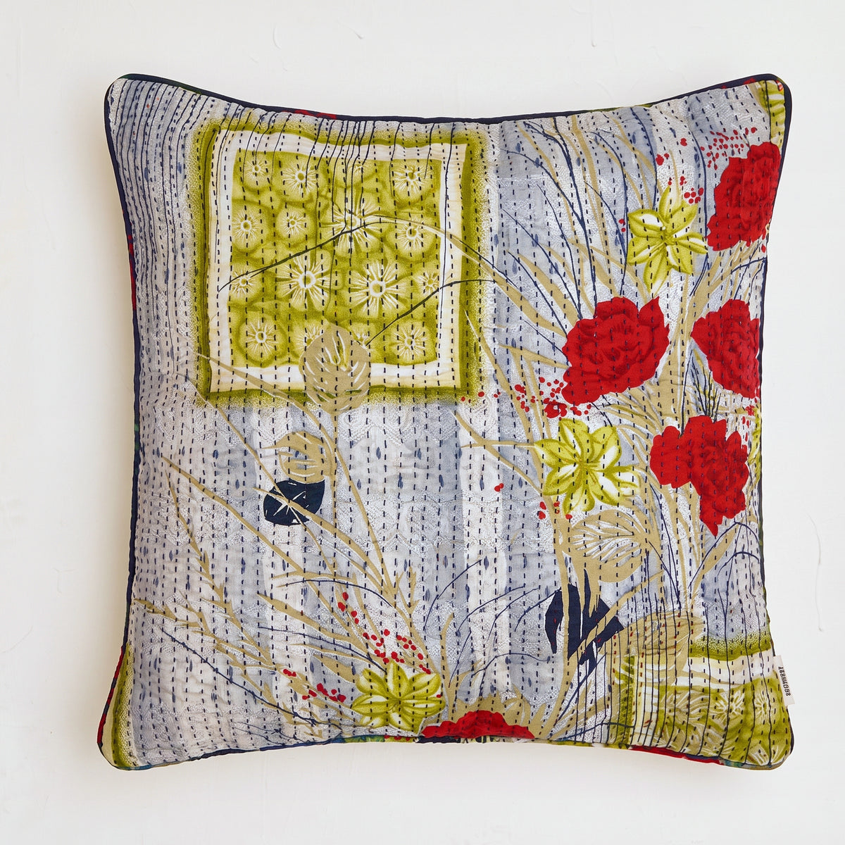 Unika kantha sari silkepude 60 x 60 cm