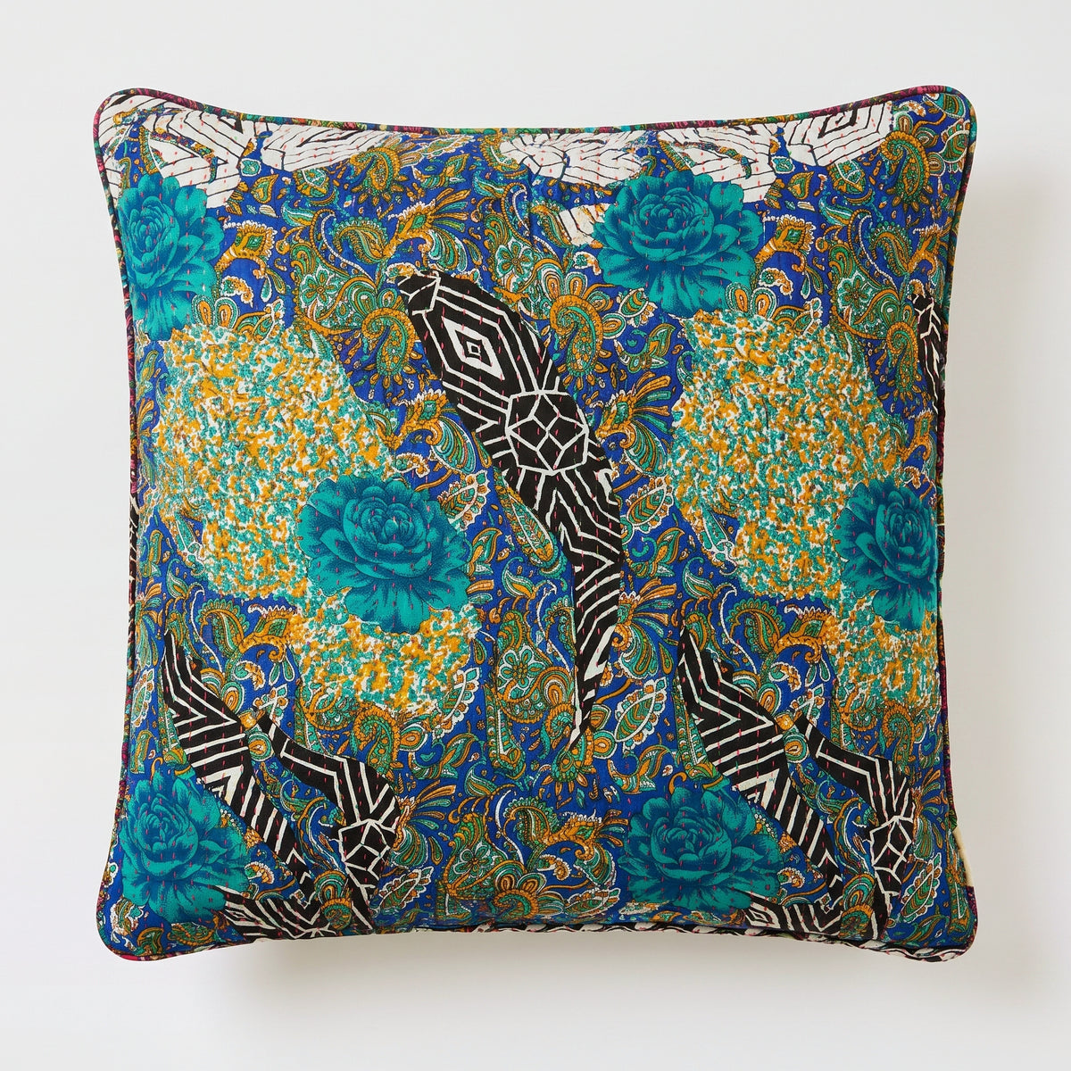Unika kantha sari silkepude 60 x 60 cm