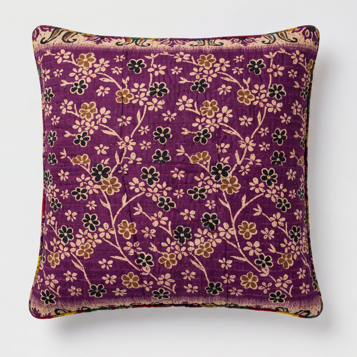 Unika kantha sari bomuldspude 60 x 60