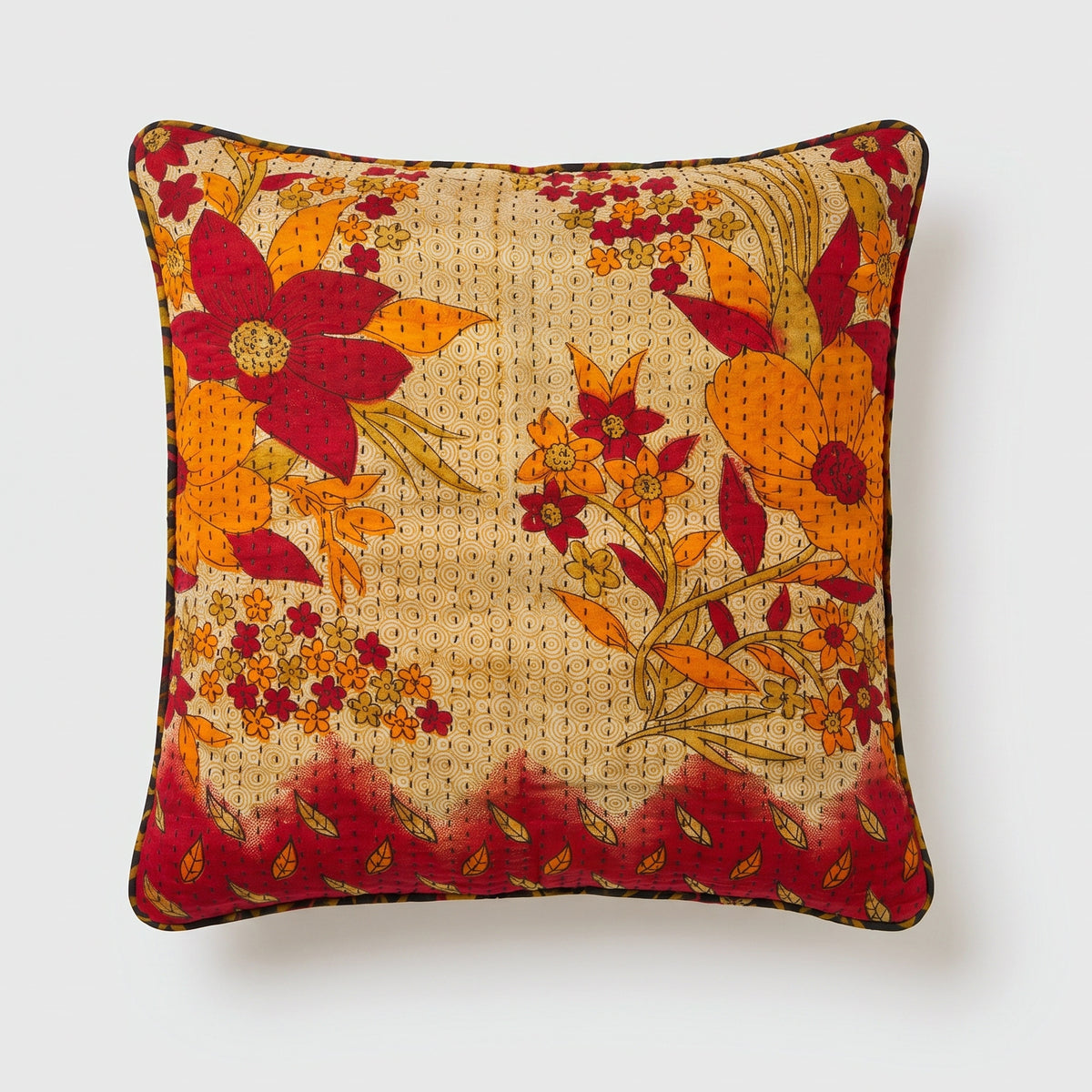 Unika kantha sari bomuldspude 50 x 50