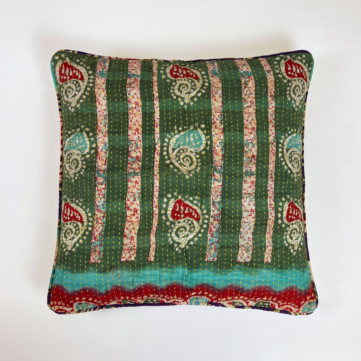 Unique kantha sari cotton cushion 50 x 50