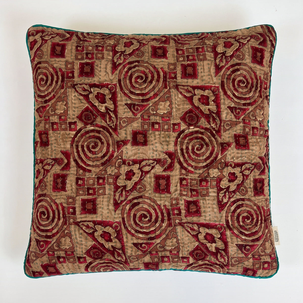 Unika kantha sari silkepude 60 x 60 cm