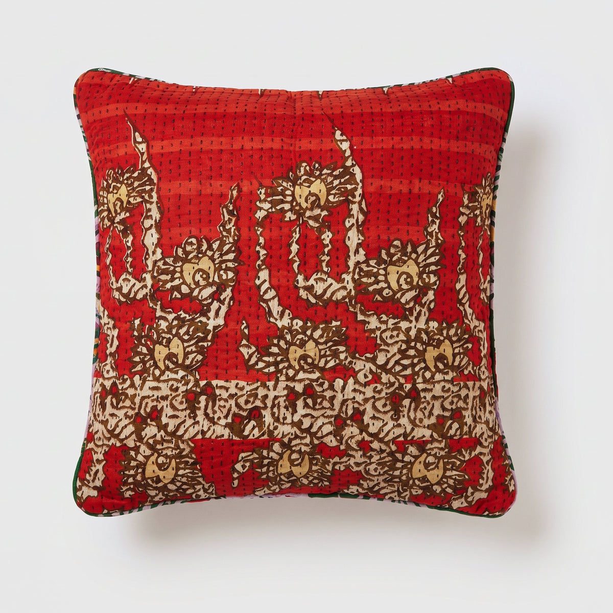 Unika kantha sari bomuldspude 50 x 50