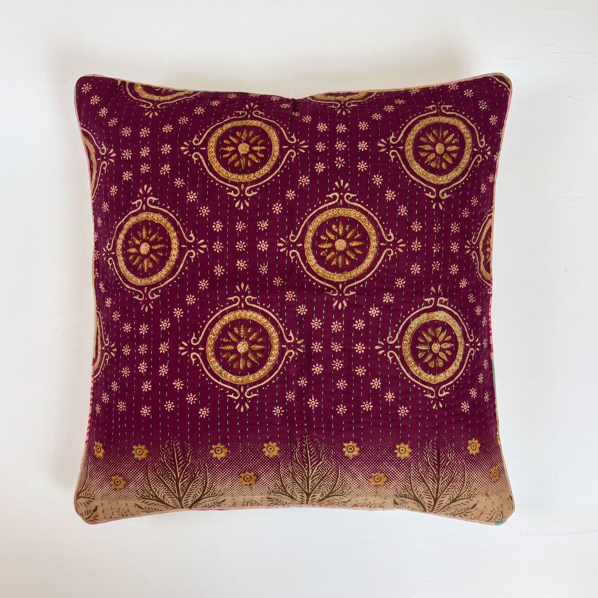 Unika kantha sari bomuldspude 50 x 50