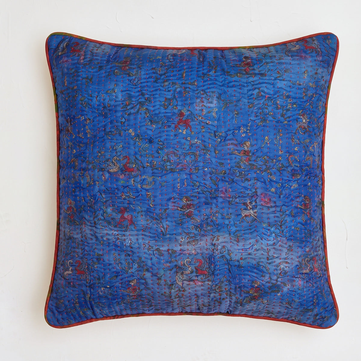 Unika kantha sari silkepude 60 x 60 cm