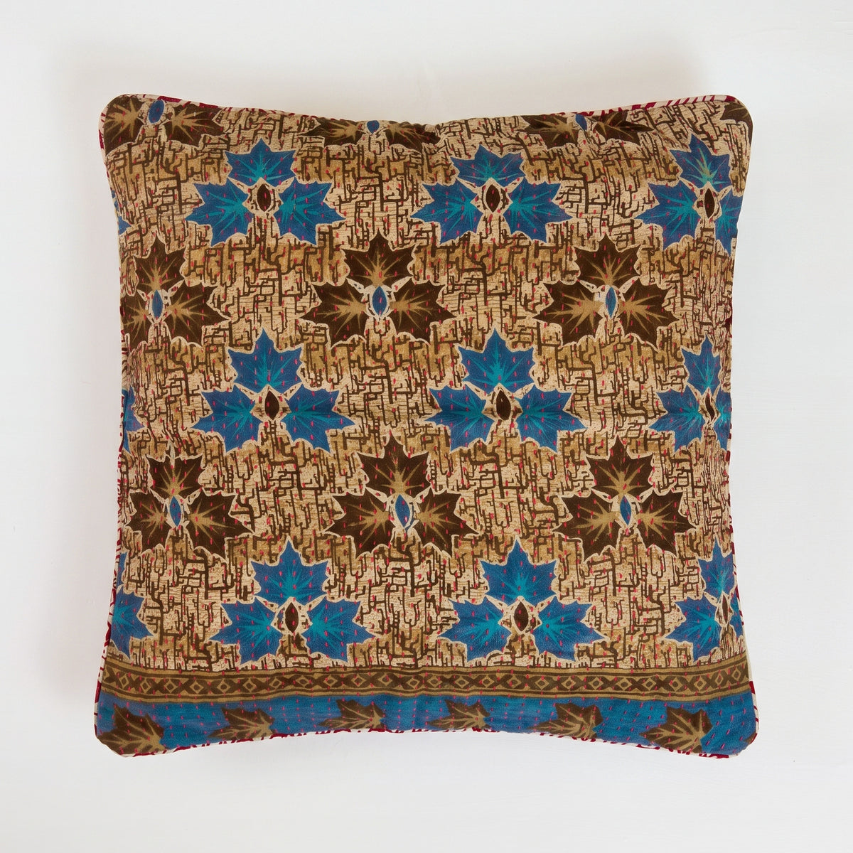Unique kantha sari cotton cushion 50 x 50