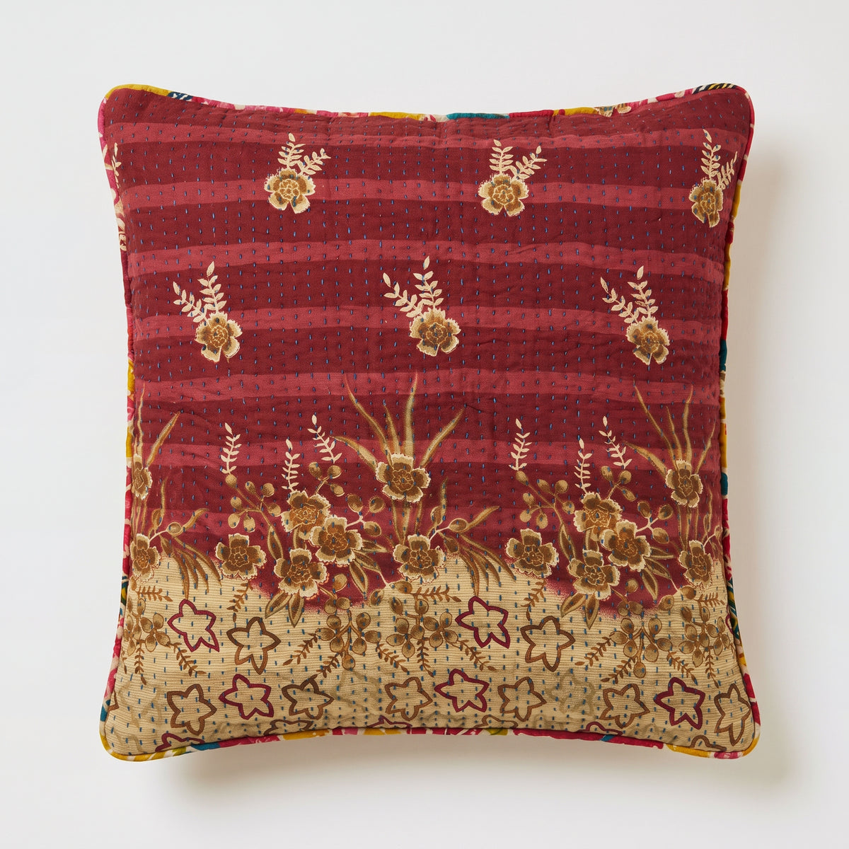 Unika kantha sari bomuldspude 50 x 50