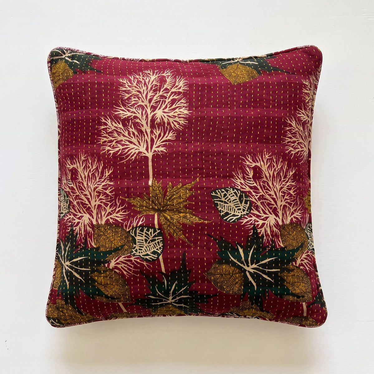 Unika kantha sari bomuldspude 50 x 50