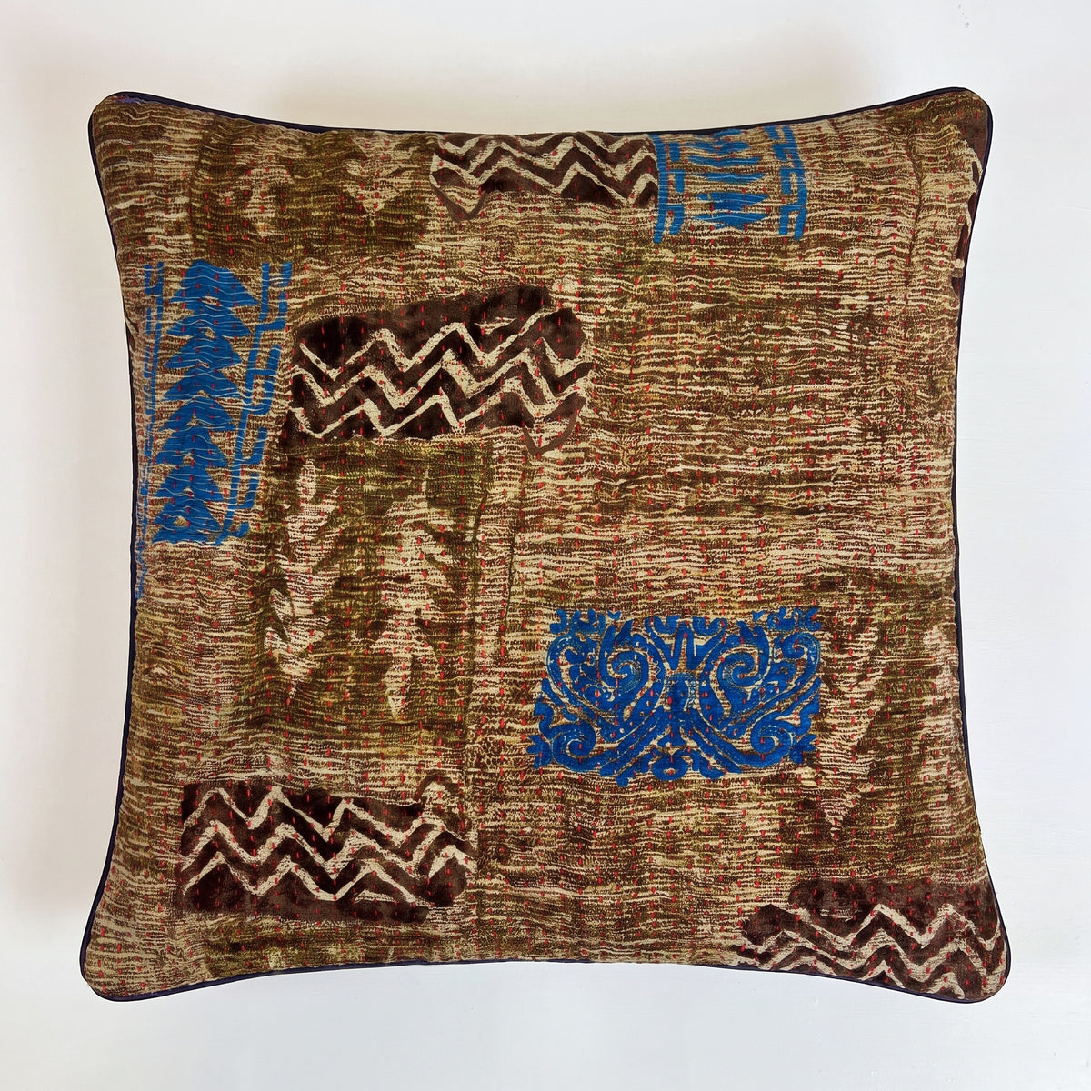 Unika kantha sari silkepude 60 x 60 cm
