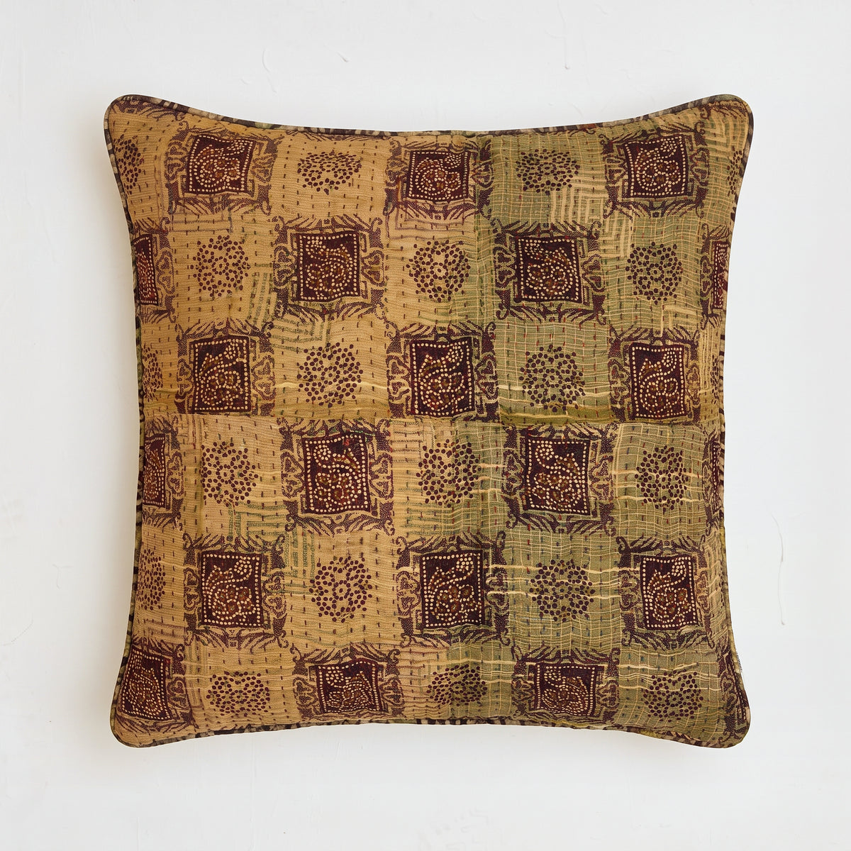 Unika kantha sari silkepude 60 x 60 cm