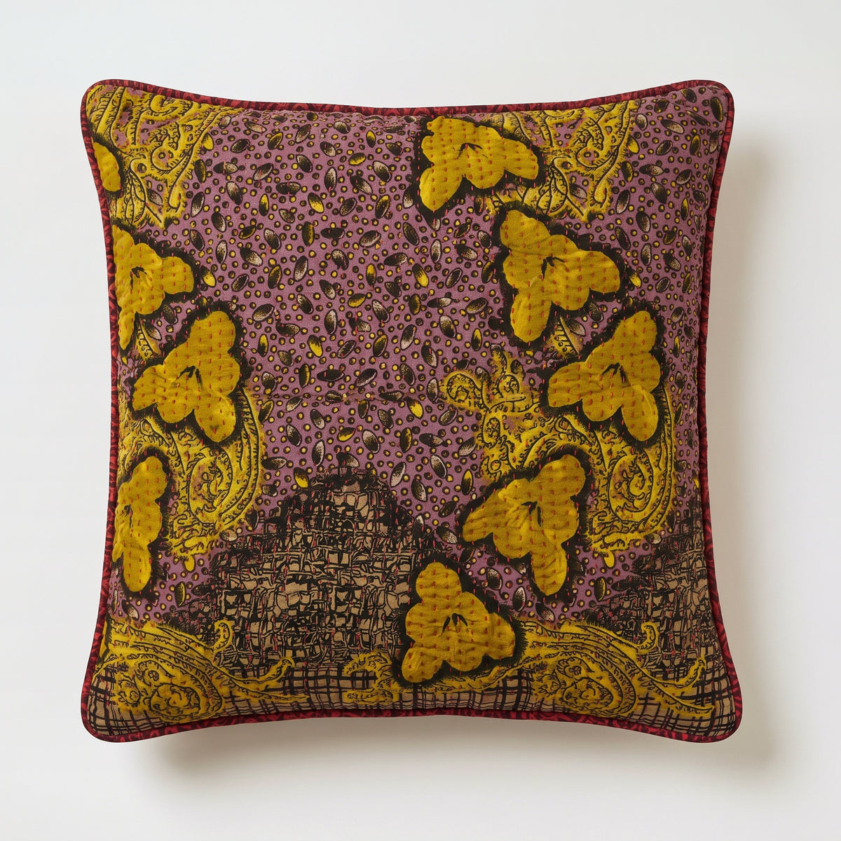 Unika kantha sari silkepude 60 x 60 cm