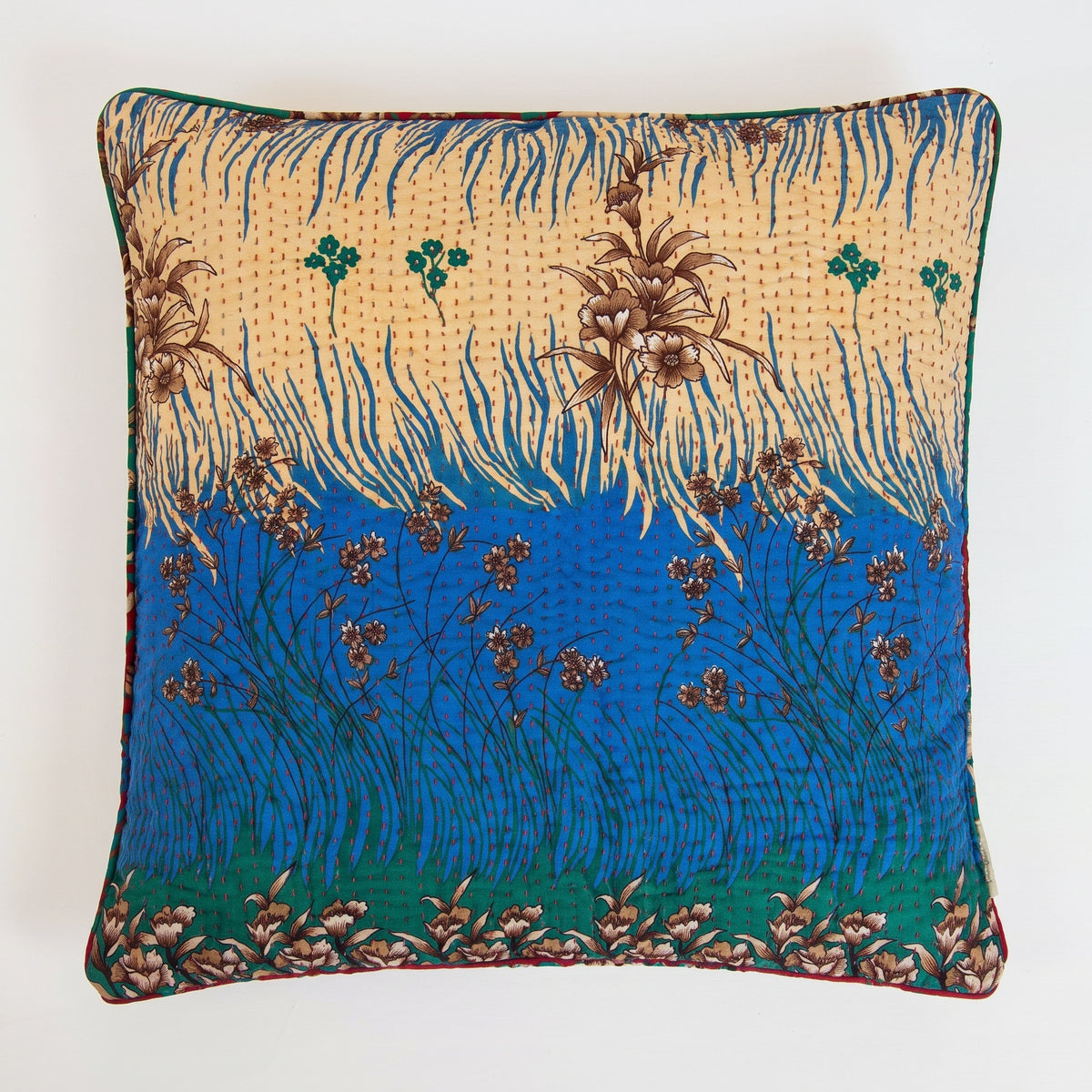 Unika kantha sari silkepude 60 x 60 cm