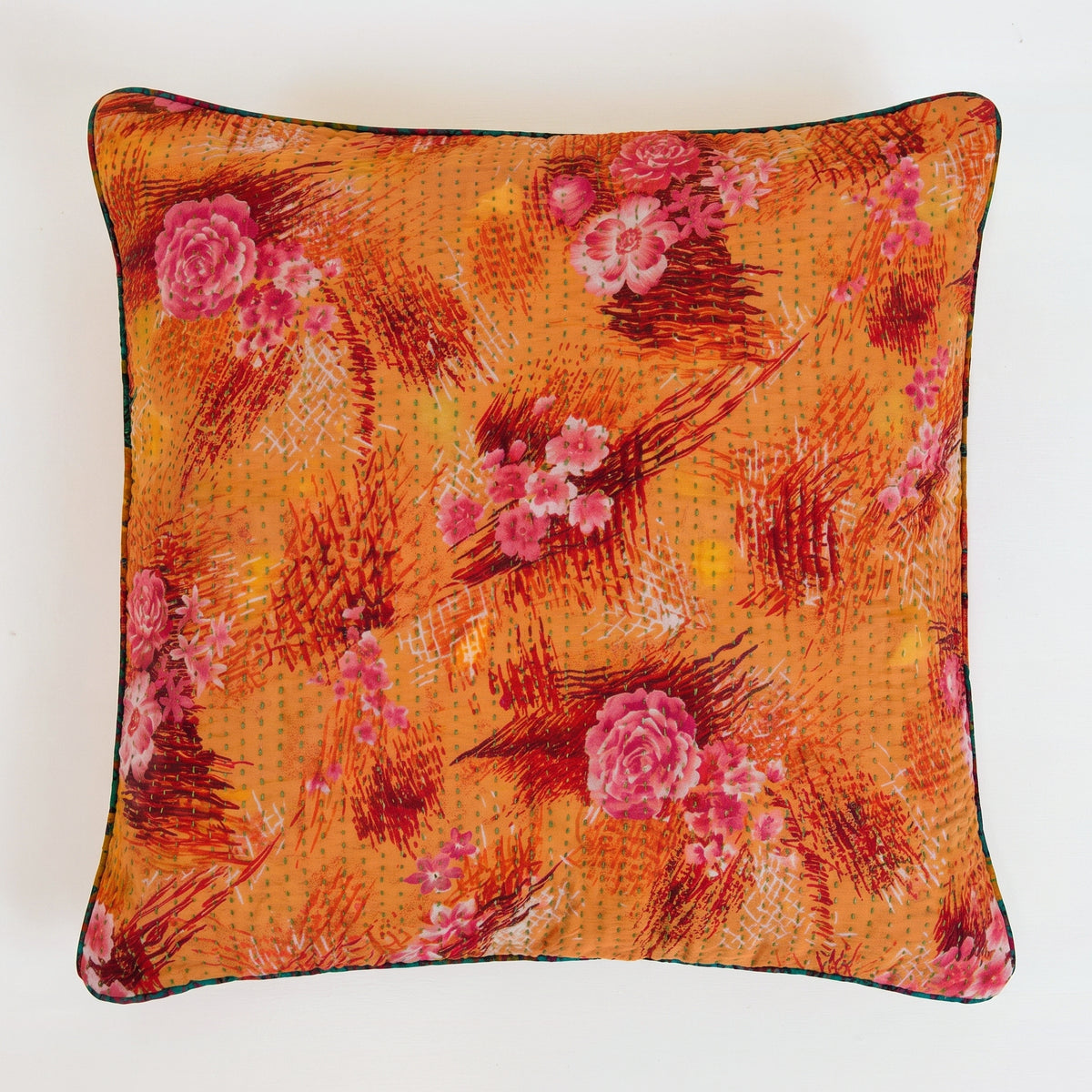 Unika kantha sari silkepude 60 x 60 cm