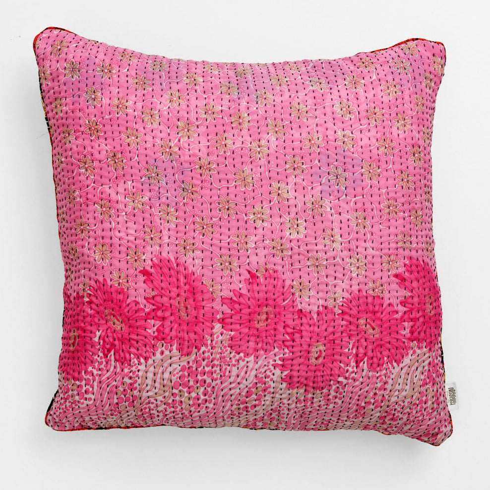 Unika kantha sari silkepude 60 x 60 cm