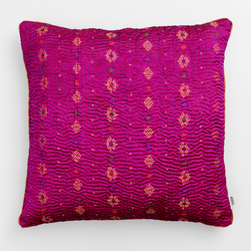 Unika kantha sari silkepude 60 x 60 cm