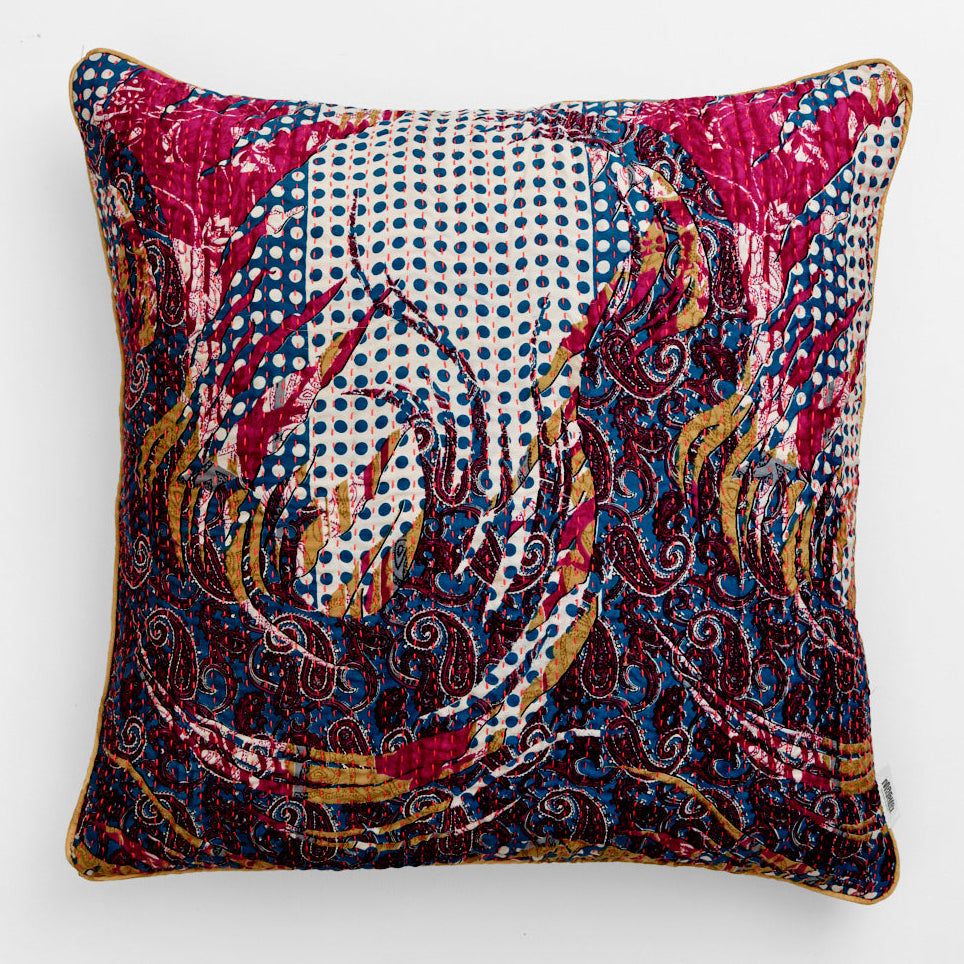 Unika kantha sari silkepude 60 x 60 cm